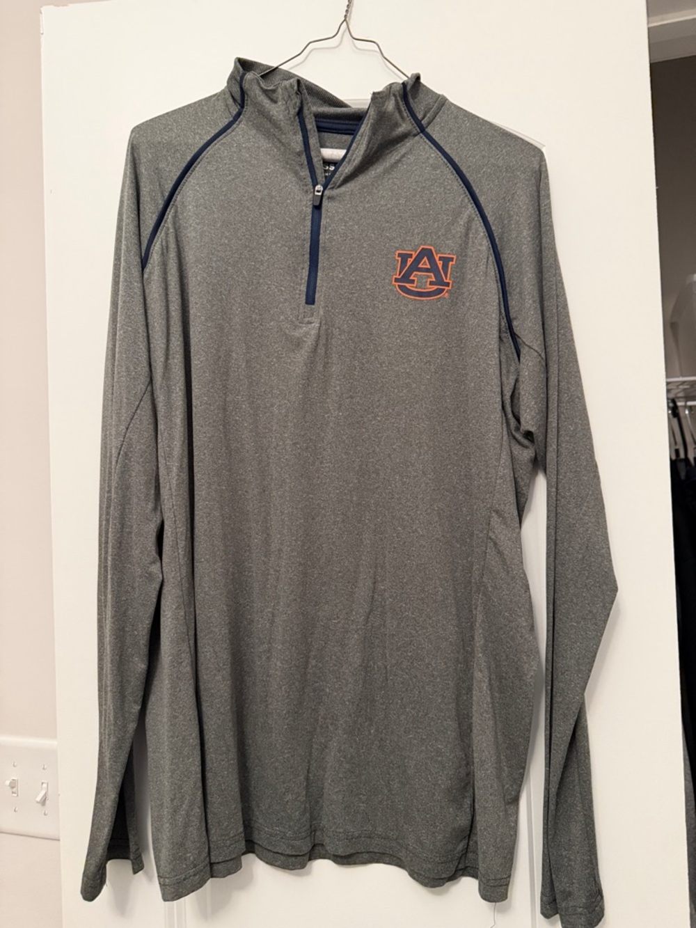 Auburn University Men's Gray Lightweight Quarter-Zip Shirt Jacket